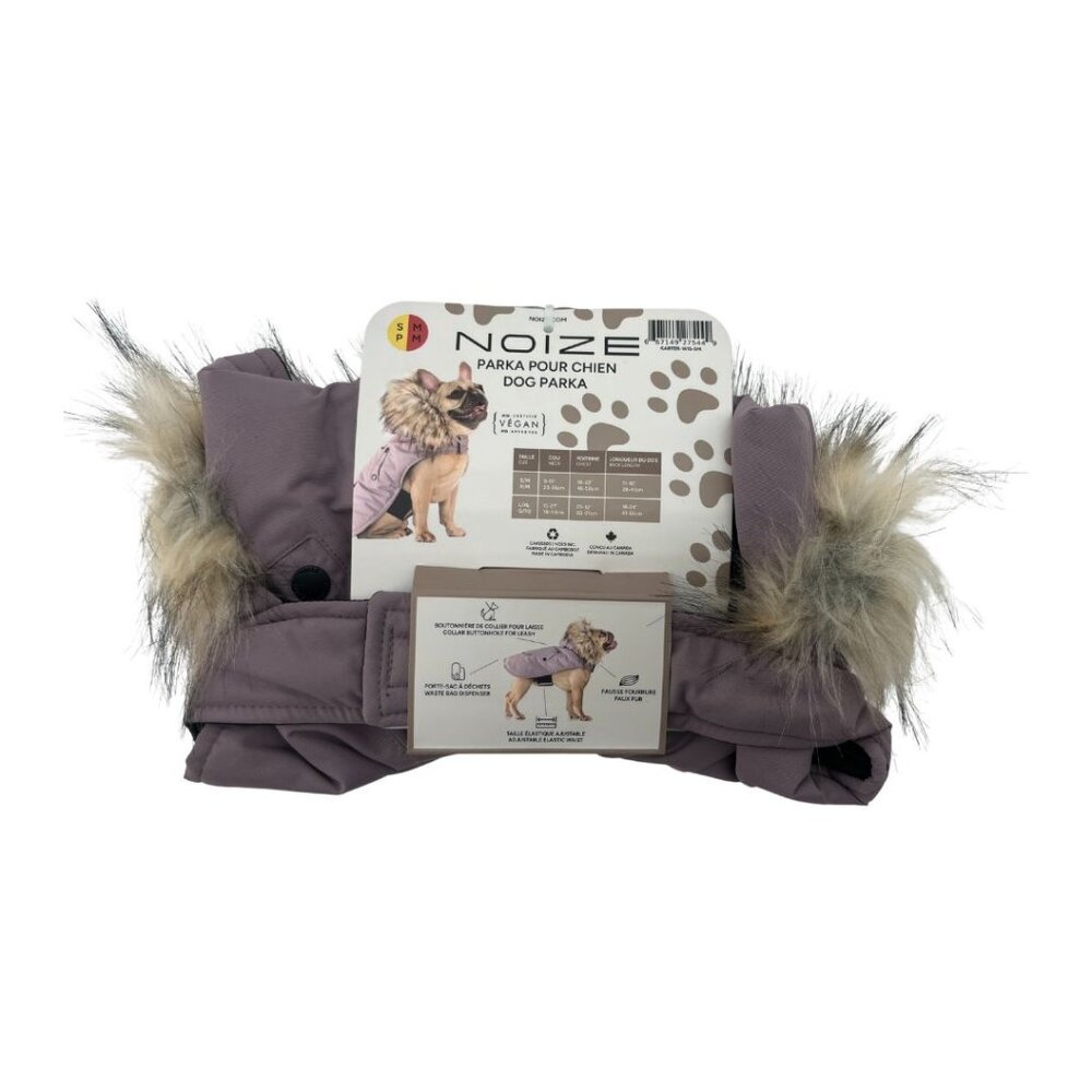Noize Dog Mauve Jacket with Faux Fur Collar / Dog Fashion Jacket /Various Sizes